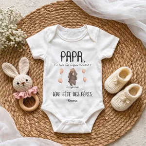 (FR) Personalisierter Babybody “Bären”